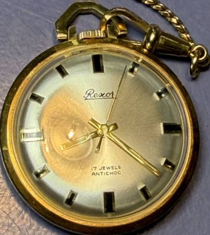 Mechanical pocket watch "Rexor," 17 jewels, with d