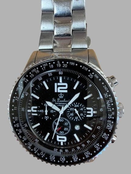 Cronografo St. Leonhard in stile orologio da pilot