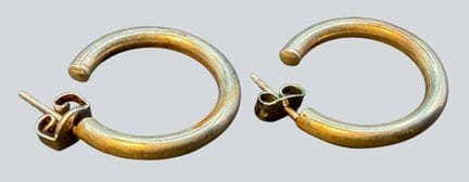 Coppia di orecchini a cerchio in argento, D-2,5 cm