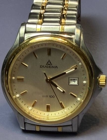 Dugena Quartz HAU, original steel band, not certif