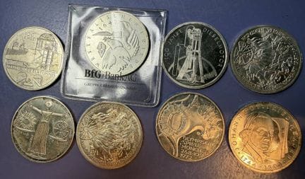 8 monete commemorative da 10 DM della Repubblica F