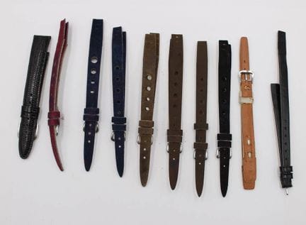 Assortment of various narrow women's watch straps,