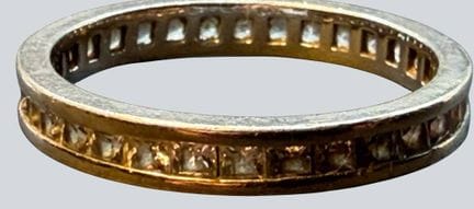 Anello Memory in argento 925, pietre trasparenti, 