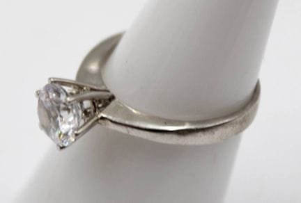 Anillo de plata de ley 925, piedra transparente, 2