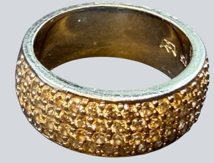 Anello in argento 925 con pietre trasparenti, marc