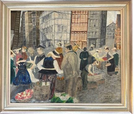 哈约，1960年《花市》 油画/亚麻布，已装裱，画芯尺寸 62x70 厘米