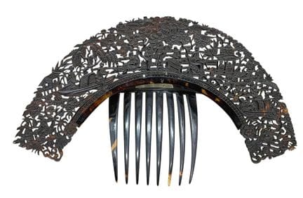 Grand peigne à emboîter, écaille de tortue finemen