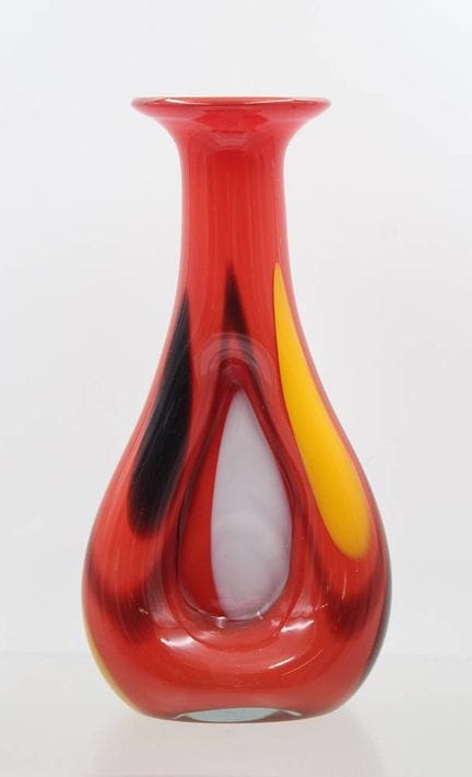 vase en verre artistique multicolore, env. H 27,5 