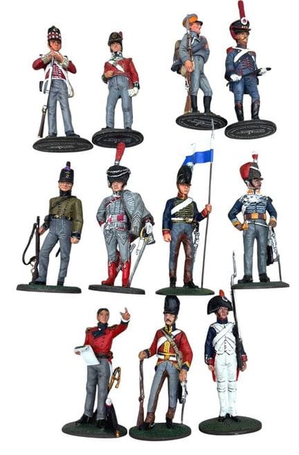 11 petits soldats en étain assortis, del Prado, ha