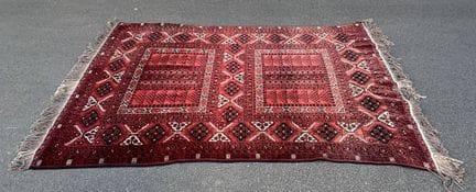 wohl afghanischer Teppich in Rottönen, 157x250 cm
