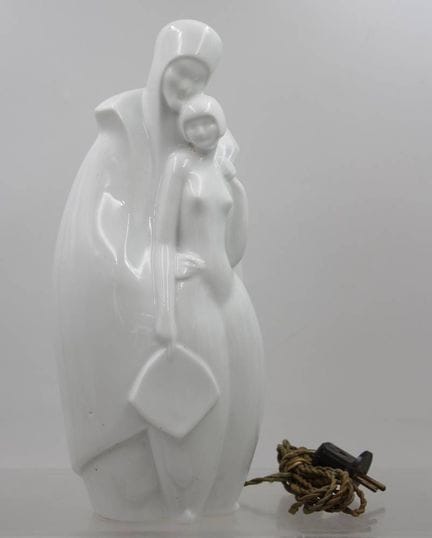 Veilleuse, Limoges, porcelaine blanche, vers 1920,