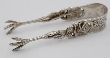 Pince à sucre, argent 800, 15,4 g, env. 8 cm de lo