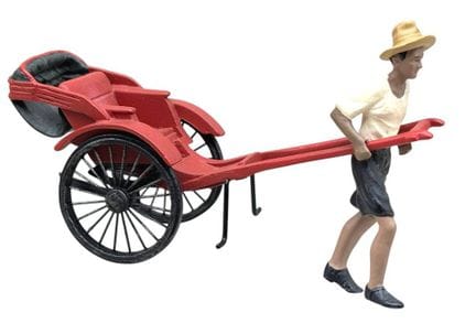 Rickshaw en étain « Heritage Workshop TM », L-9 cm