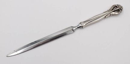 Coupe-papier, Danemark, argenté, longueur env. 21,