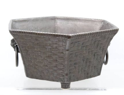 Grand cache-pot, bronze, ancien, probablement de C