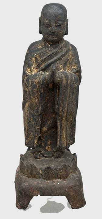 Statuette chinoise en bronze représentant un moine