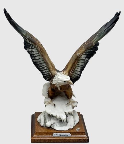 G. Armani « Aigle de mer », Capodimonte, H : 23 cm