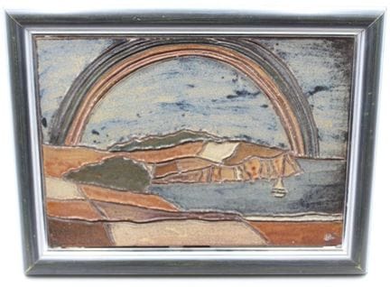 Tableau mural en céramique, arc-en-ciel, monogramm