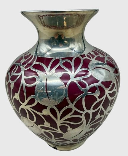 Vase "Thomas Ivory" mit  massiven Silber-Überfang,