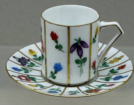 Tasse à moka avec inscription « Fraureuth », décor