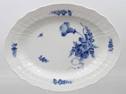 ovale Platte, Royal Copenhagen, blaue Blume, ca. 3