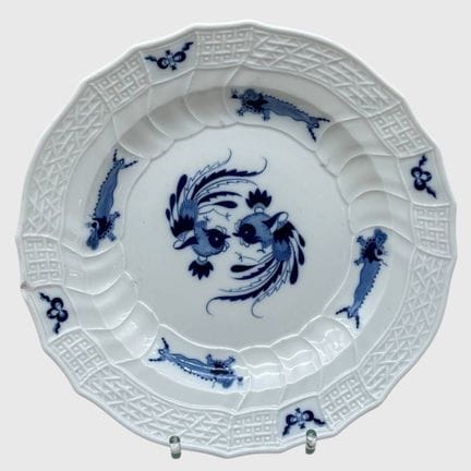 gr. Speiseteller "Meissen" blauer Hofdrache, Schwe