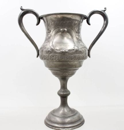 Zinn-Pokal, div. Punzierungen, älter, ca. H-28cm