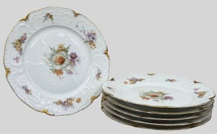 6x gr. Speiseteller "Rosenthal" Sansscouci, Blumen