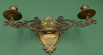 massiver Messing-Wand-Kerzenhalter, B-40 cm, H-22 