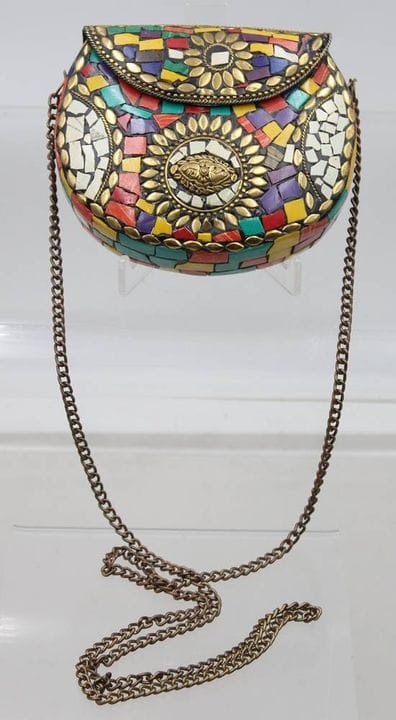 Borsa da sera o pochette indiana in stile boho, re