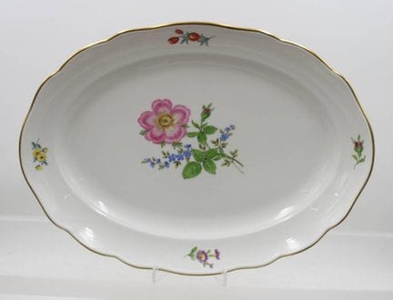 ovale Platte, Meissen, Schwertermarke, Dekor „Bunt