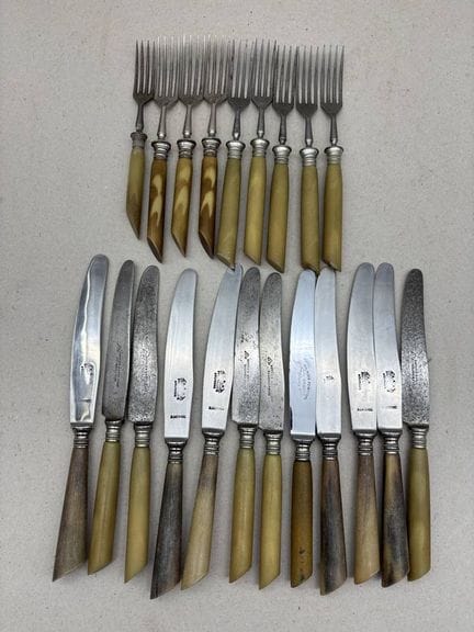 Set da caccia da 21 pezzi, in acciaio con manici i