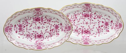 2 diverse ovale Schalen Stadt Meissen indisch Purp