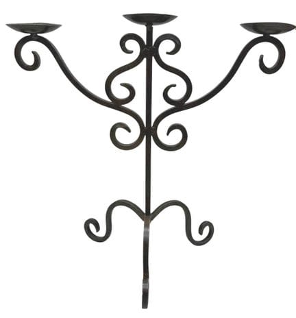 Gran candelabro de hierro forjado, alto: 39,5 cm, 