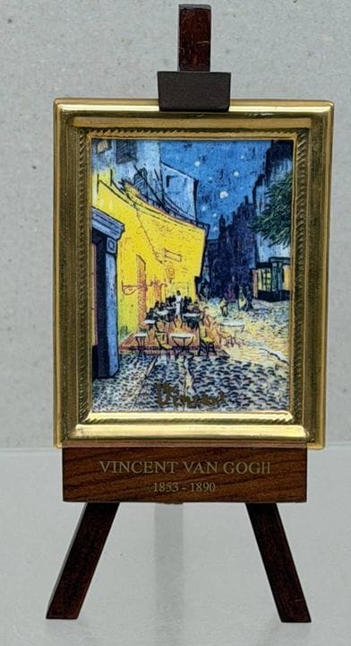 Chevalet Goebel avec une peinture d'après Van Gogh