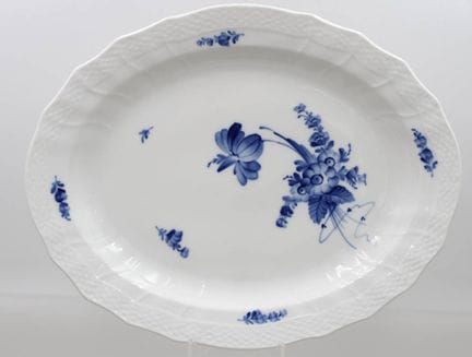 gr. ovale Platte, Royal Copenhagen, blaue Blume, 3