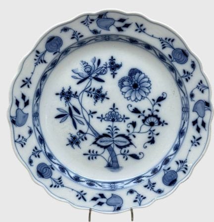 gr. Platte "Stadt Meissen" Zwiebelmuster, D-30,5 c
