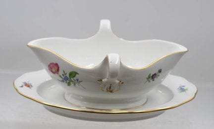 Saucière, Meissen, marque « Schwertermarke », déco