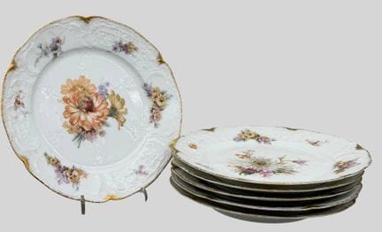 6x Mittelteller "Rosenthal" Sansscouci, Blumendeko