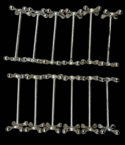 12x versilberte Messerbänke "WMF", B-7,5 cm