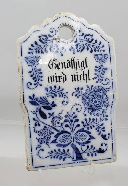 Planche à petit-déjeuner, vers 1900, inscription, 