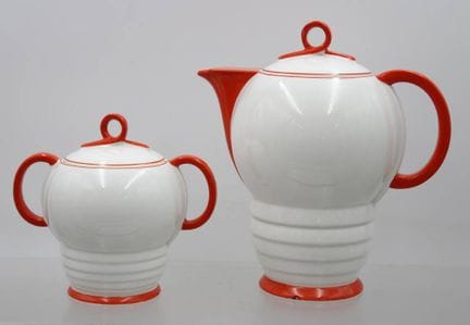 Cafetière et sucrier Art déco, Tchécoslovaquie, ch