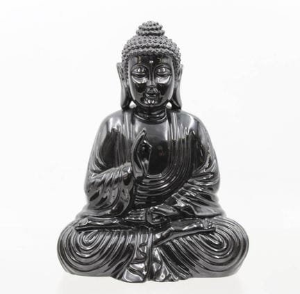 Figura decorativa de Buda, resina sintética, alt. 