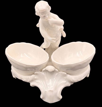figürliche Saliere "KPM" Berlin, weiss, H-11 cm