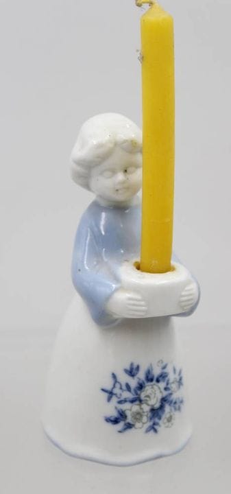 figürl. Leuchter, ungemarkt, kl. Chip, H-13cm