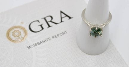 925er Moissanite-Ring, ca. 2 Karat, 3gr., RG 55, a