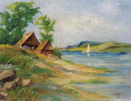 E.Penning '65, Küste, Öl/Leinwand, ungerahmt, ca. 