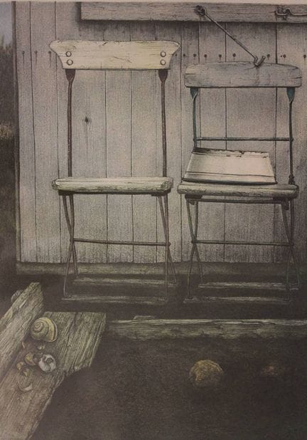 Rainer Müller (1965), Gartenstühle, Radierung, Nr.