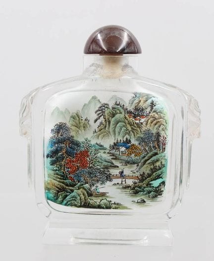 Gran frasco chino para tabaco de esnifar, pintura 