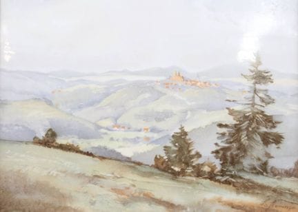 Porzellanbild, Burg Leuchtenberg , um 1956, Seltma